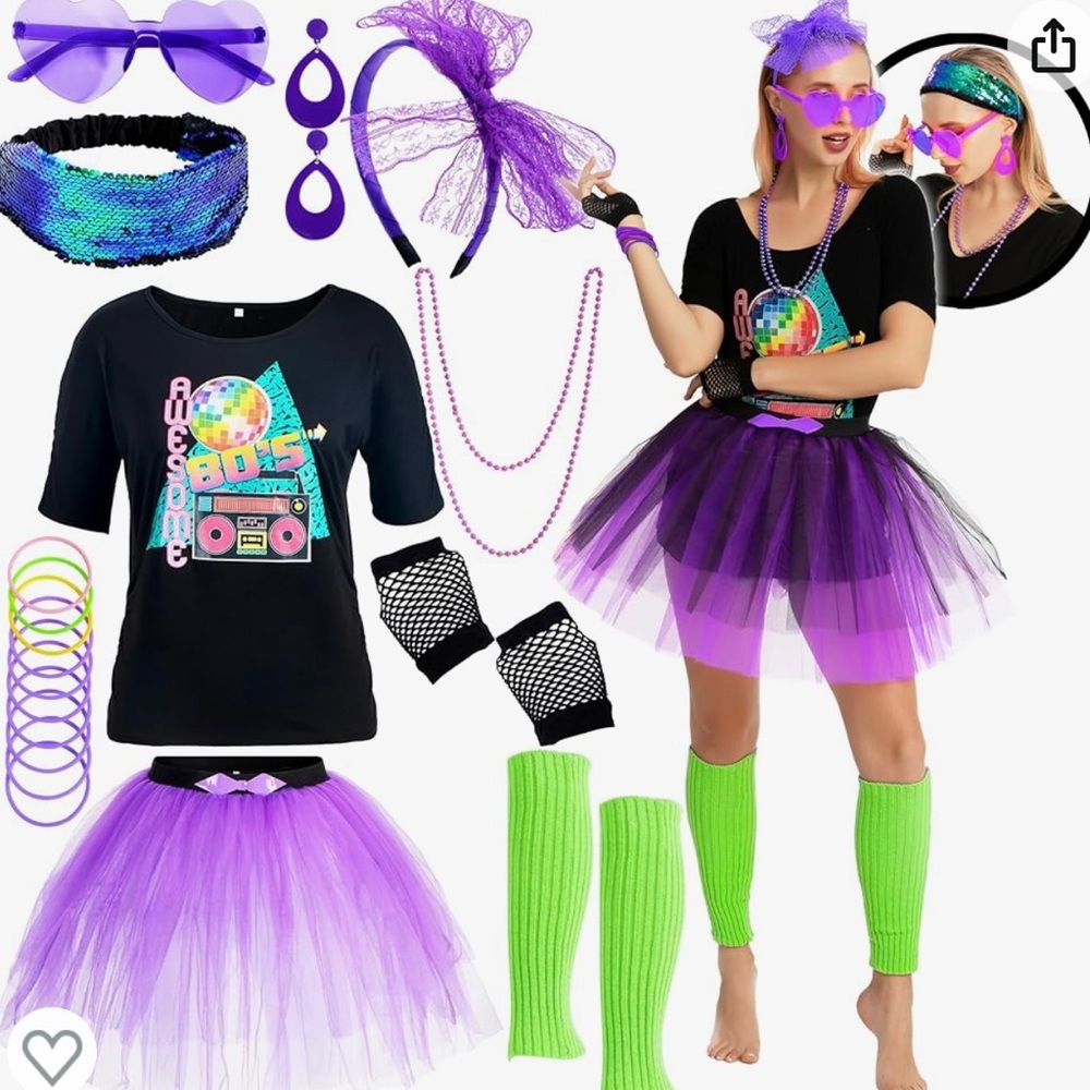 Spooktacular Creations Conjunto de disfraz de los años 80 y otros accesorios